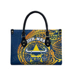 Personalized North Queensland Cowboys Leather Bag Polynesian Tribal Chest and Sleeve Tattoo