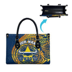 Personalized North Queensland Cowboys Leather Bag Polynesian Tribal Chest and Sleeve Tattoo