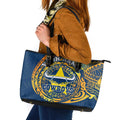 Personalized North Queensland Cowboys Leather Tote Bag Polynesian Tribal Chest and Sleeve Tattoo
