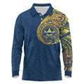 Personalized North Queensland Cowboys Long Sleeve Polo Shirt Polynesian Tribal Chest and Sleeve Tattoo