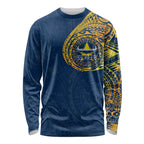 Personalized North Queensland Cowboys Long Sleeve Shirt Polynesian Tribal Chest and Sleeve Tattoo