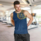 Personalized North Queensland Cowboys Men Tank Top Polynesian Tribal Chest and Sleeve Tattoo