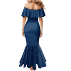 Personalized North Queensland Cowboys Mermaid Dress Polynesian Tribal Chest and Sleeve Tattoo