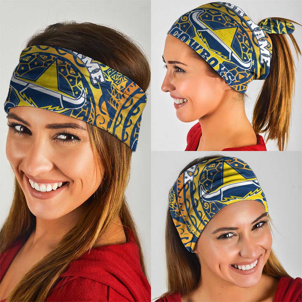 Personalized North Queensland Cowboys Neck Gaiter Polynesian Tribal Chest and Sleeve Tattoo