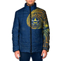 Personalized North Queensland Cowboys Padded Jacket Polynesian Tribal Chest and Sleeve Tattoo