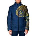 Personalized North Queensland Cowboys Padded Jacket Polynesian Tribal Chest and Sleeve Tattoo