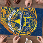 Personalized North Queensland Cowboys Puzzle Polynesian Tribal Chest and Sleeve Tattoo