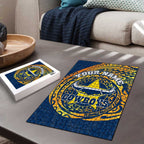 Personalized North Queensland Cowboys Puzzle Polynesian Tribal Chest and Sleeve Tattoo