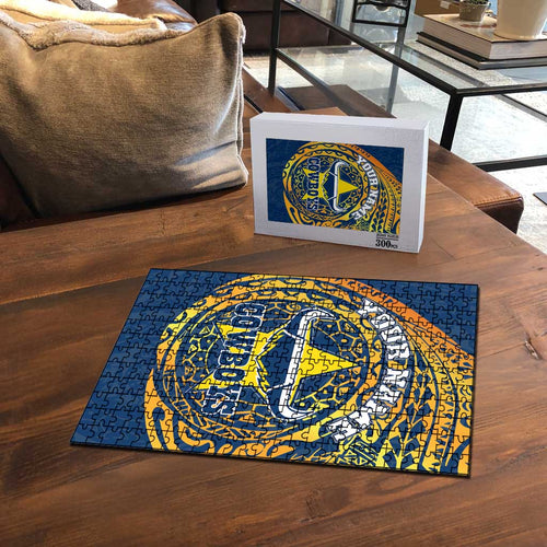 Personalized North Queensland Cowboys Puzzle Polynesian Tribal Chest and Sleeve Tattoo