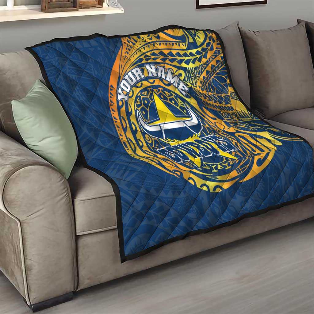 Personalized North Queensland Cowboys Quilt Polynesian Tribal Chest and Sleeve Tattoo