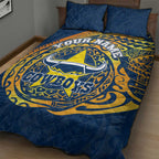 Personalized North Queensland Cowboys Quilt Bed Set Polynesian Tribal Chest and Sleeve Tattoo