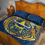 Personalized North Queensland Cowboys Quilt Bed Set Polynesian Tribal Chest and Sleeve Tattoo