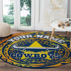 Personalized North Queensland Cowboys Round Carpet Polynesian Tribal Chest and Sleeve Tattoo