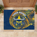 Personalized North Queensland Cowboys Rubber Doormat Polynesian Tribal Chest and Sleeve Tattoo