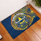 Personalized North Queensland Cowboys Rubber Doormat Polynesian Tribal Chest and Sleeve Tattoo