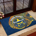 Personalized North Queensland Cowboys Rubber Doormat Polynesian Tribal Chest and Sleeve Tattoo