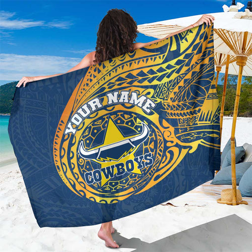 Personalized North Queensland Cowboys Sarong Polynesian Tribal Chest and Sleeve Tattoo