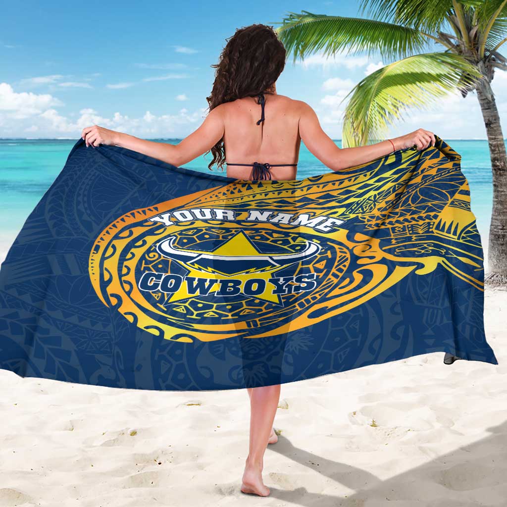 Personalized North Queensland Cowboys Sarong Polynesian Tribal Chest and Sleeve Tattoo