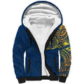 Personalized North Queensland Cowboys Sherpa Hoodie Polynesian Tribal Chest and Sleeve Tattoo