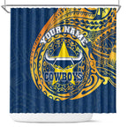 Personalized North Queensland Cowboys Shower Curtain Polynesian Tribal Chest and Sleeve Tattoo