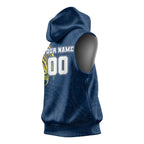 Personalized North Queensland Cowboys Sleeveless Hoodie Polynesian Tribal Chest and Sleeve Tattoo