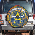 Personalized North Queensland Cowboys Spare Tire Cover Polynesian Tribal Chest and Sleeve Tattoo