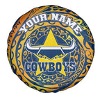 Personalized North Queensland Cowboys Spare Tire Cover Polynesian Tribal Chest and Sleeve Tattoo