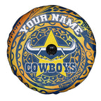 Personalized North Queensland Cowboys Spare Tire Cover Polynesian Tribal Chest and Sleeve Tattoo