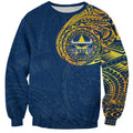 Personalized North Queensland Cowboys Sweatshirt Polynesian Tribal Chest and Sleeve Tattoo