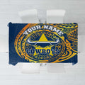Personalized North Queensland Cowboys Tablecloth Polynesian Tribal Chest and Sleeve Tattoo