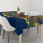 Personalized North Queensland Cowboys Tablecloth Polynesian Tribal Chest and Sleeve Tattoo