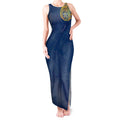 Personalized North Queensland Cowboys Tank Maxi Dress Polynesian Tribal Chest and Sleeve Tattoo