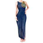 Personalized North Queensland Cowboys Tank Maxi Dress Polynesian Tribal Chest and Sleeve Tattoo