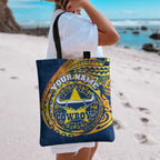 Personalized North Queensland Cowboys Tote Bag Polynesian Tribal Chest and Sleeve Tattoo