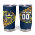 Personalized North Queensland Cowboys Tumbler Cup Polynesian Tribal Chest and Sleeve Tattoo