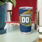 Personalized North Queensland Cowboys Tumbler Cup Polynesian Tribal Chest and Sleeve Tattoo