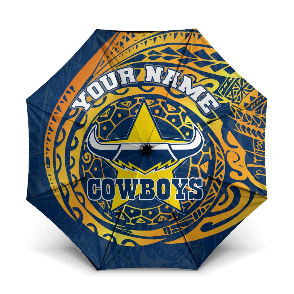Personalized North Queensland Cowboys Umbrella Polynesian Tribal Chest and Sleeve Tattoo