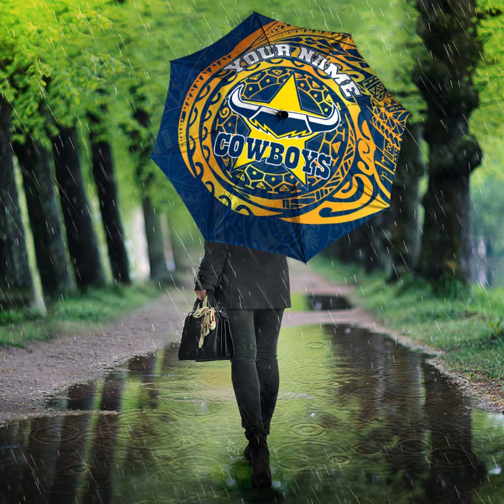 Personalized North Queensland Cowboys Umbrella Polynesian Tribal Chest and Sleeve Tattoo