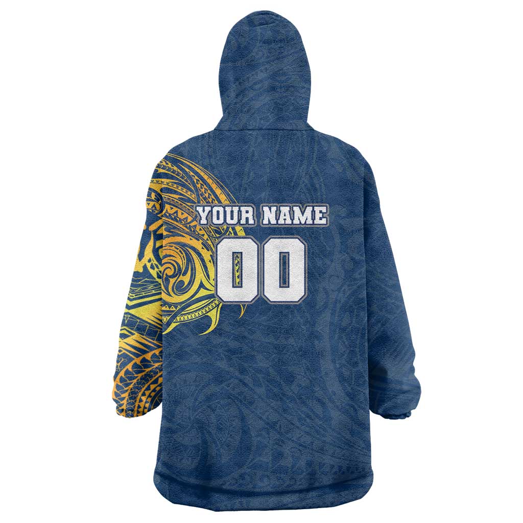 Personalized North Queensland Cowboys Wearable Blanket Hoodie Polynesian Tribal Chest and Sleeve Tattoo