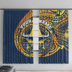 Personalized North Queensland Cowboys Window Curtain Polynesian Tribal Chest and Sleeve Tattoo