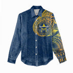 Personalized North Queensland Cowboys Women Casual Shirt Polynesian Tribal Chest and Sleeve Tattoo