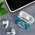 Personalized Cronulla Sutherland Sharks AirPods Case Polynesian Tribal Chest and Sleeve Tattoo