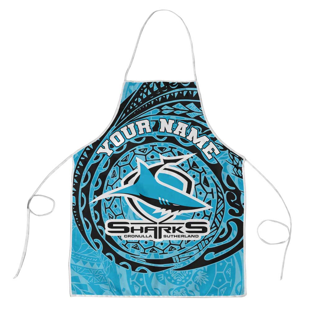 Personalized Cronulla Sutherland Sharks Apron Polynesian Tribal Chest and Sleeve Tattoo