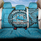 Personalized Cronulla Sutherland Sharks Back Car Seat Cover Polynesian Tribal Chest and Sleeve Tattoo