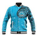 Personalized Cronulla Sutherland Sharks Baseball Jacket Polynesian Tribal Chest and Sleeve Tattoo
