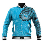 Personalized Cronulla Sutherland Sharks Baseball Jacket Polynesian Tribal Chest and Sleeve Tattoo