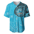 Personalized Cronulla Sutherland Sharks Baseball Jersey Polynesian Tribal Chest and Sleeve Tattoo