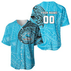 Personalized Cronulla Sutherland Sharks Baseball Jersey Polynesian Tribal Chest and Sleeve Tattoo