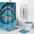 Personalized Cronulla Sutherland Sharks Bathroom Set Polynesian Tribal Chest and Sleeve Tattoo