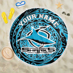 Personalized Cronulla Sutherland Sharks Beach Blanket Polynesian Tribal Chest and Sleeve Tattoo